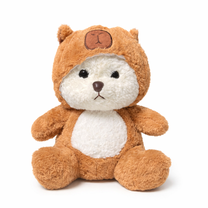 Choco Cap Teddy Bear Plush Toy – Dual Look White & Brown Soft & Huggable Stuffed Bear