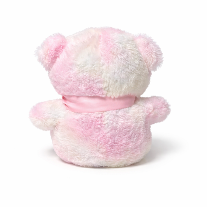 Pink & White Teddy Bear Plush Toy with Satin Bow – Soft Gift Teddy for Kids