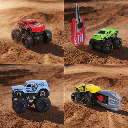 4 PCS HotWheel Monster Jeep Set with Speed Launche