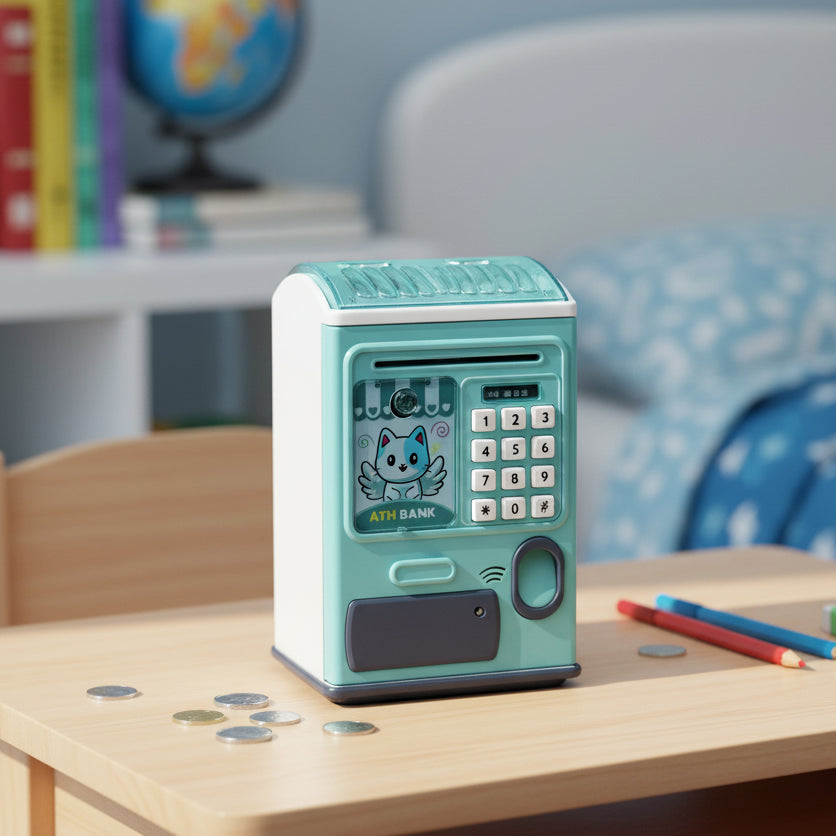 Electronic ATM Bank for Kids with Fingerprint & Password