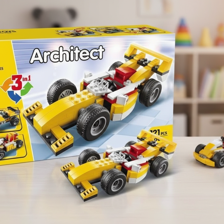 Architect Super Racer 3-in-1 Building Blocks Set – 121 Pieces