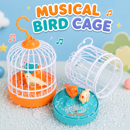 Interactive Singing Bird Cage Toy with Light & Sound Effects for Kids