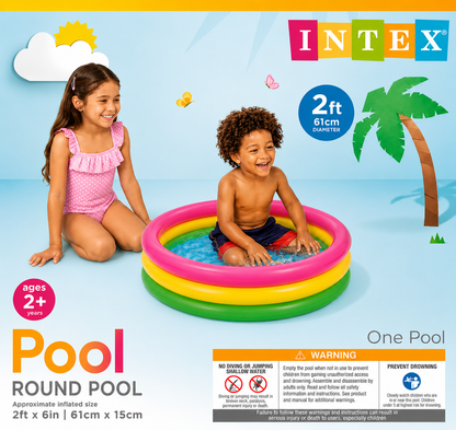 🌈 INTEX Sunset Glow Baby Pool – 2FT Toddler Splash Pool