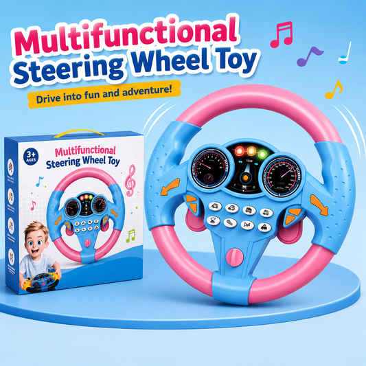 Multifunctional Kids Steering Wheel Toy with Music & Lights