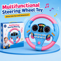 Multifunctional Kids Steering Wheel Toy with Music & Lights