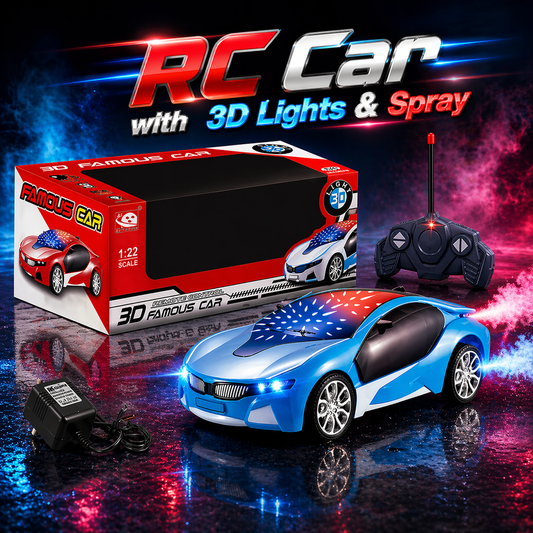 Rechargeable RC Famous Car with 3D Lights & Spra