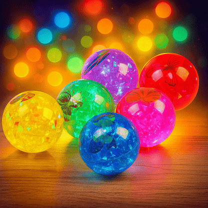 LED Flashing Colorful Rubber Ball For Kids