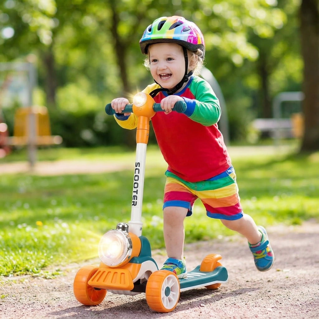 🛴 GoldenZip Kids Scooty – Bright Yellow Fun Ride Scooter