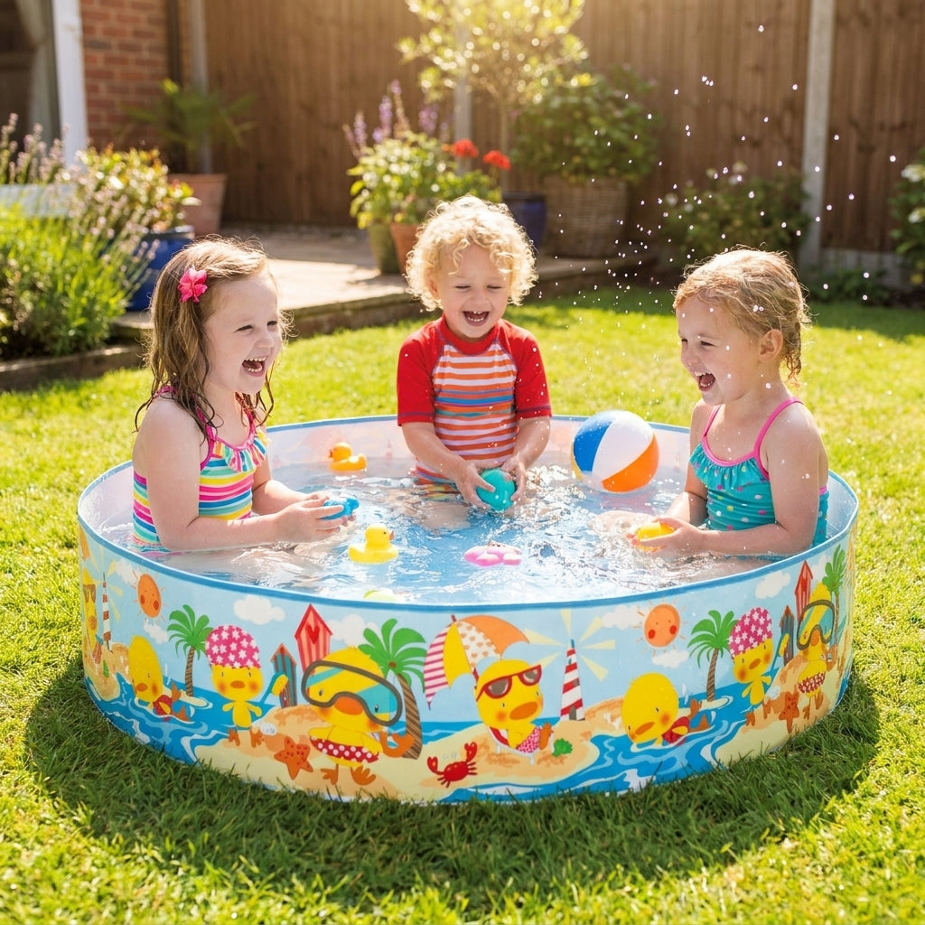 INTEX Duckling SnapSet Deluxe Pool – 4FT Quick Setup Kids Pool