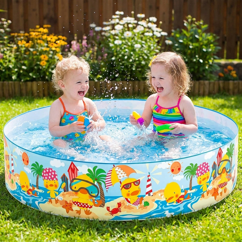 INTEX Duckling SnapSet Deluxe Pool – 4FT Quick Setup Kids Pool