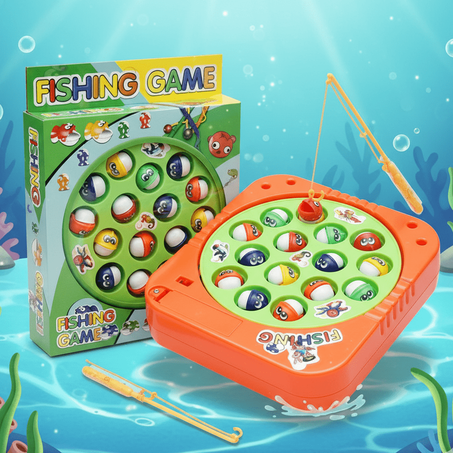 Battery-Operated Rotating Fishing Game Toy for Kids & Toddlers