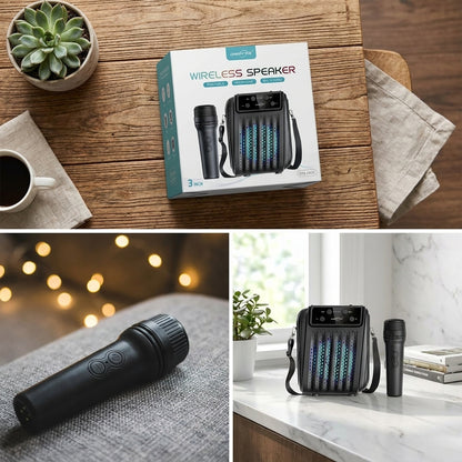SoundNova Max Wireless Karaoke Speaker with Dual Microphones – Portable Bluetooth Party Speaker
