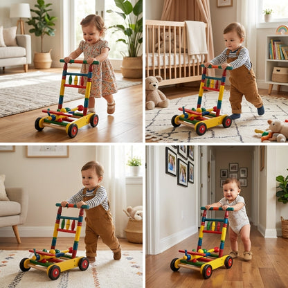SmartSteps Wooden Learning Walker-Wooden Gandera