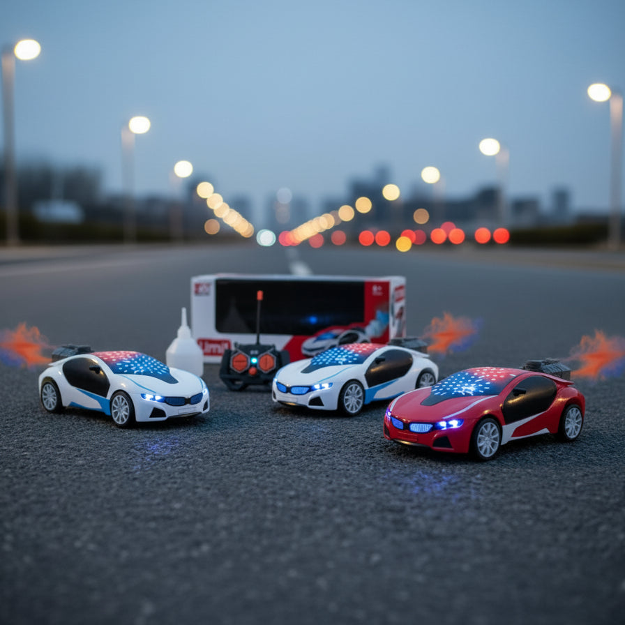 Rechargeable RC Famous Car with 3D Lights & Spra