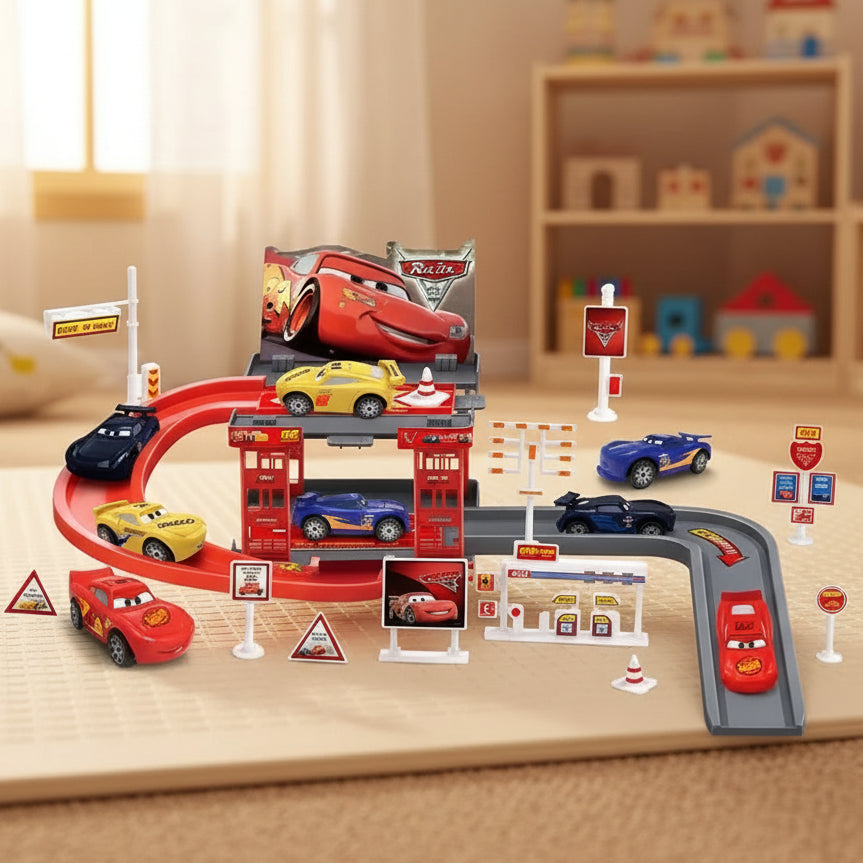 McQueen Kids Car Racing Track Set with Cars