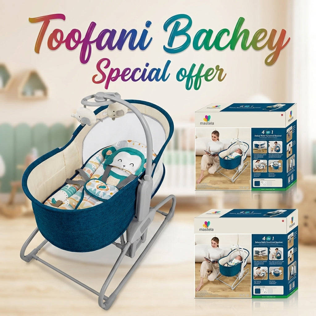 Mastela Royal Dream 4-in-1 Auto Swing Bassinet – Premium Baby Sleeper & Rocker