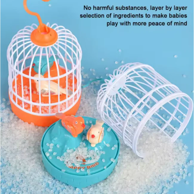 Interactive Singing Bird Cage Toy with Light & Sound Effects for Kids