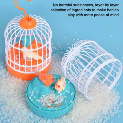 Interactive Singing Bird Cage Toy with Light & Sound Effects for Kids