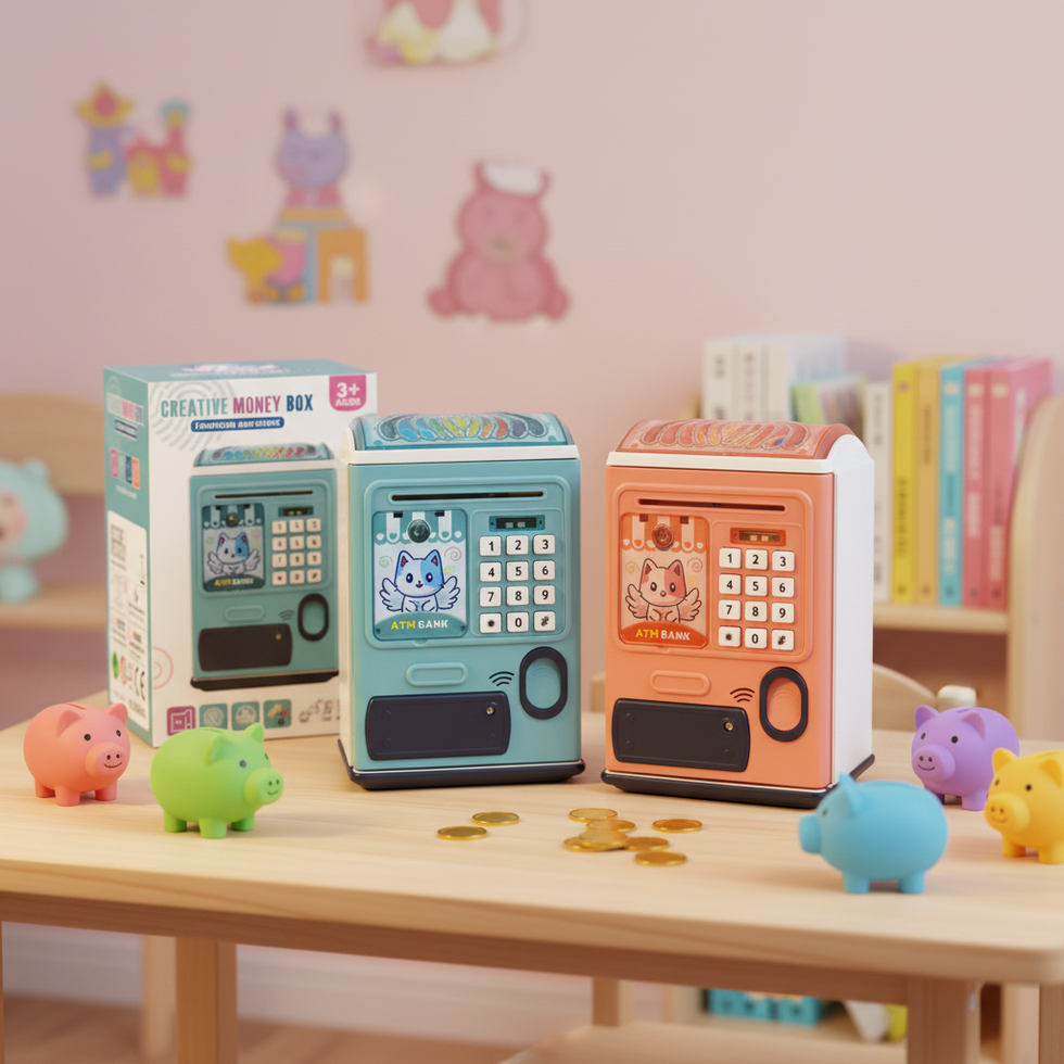 Electronic ATM Bank for Kids with Fingerprint & Password
